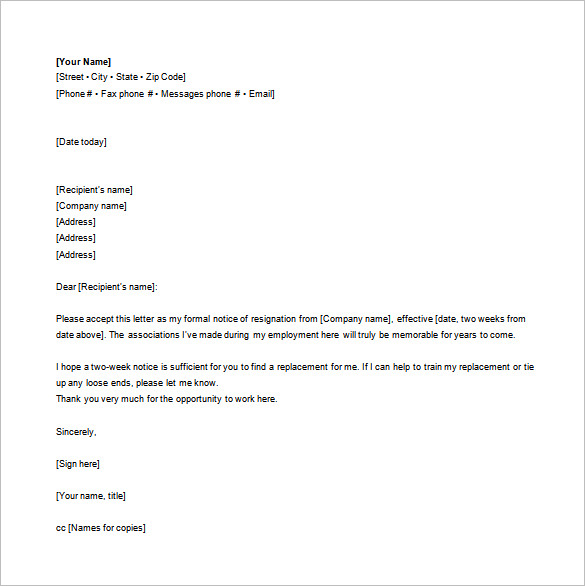Email Resignation Letter Template – 10+ Free Word, Excel, PDF 