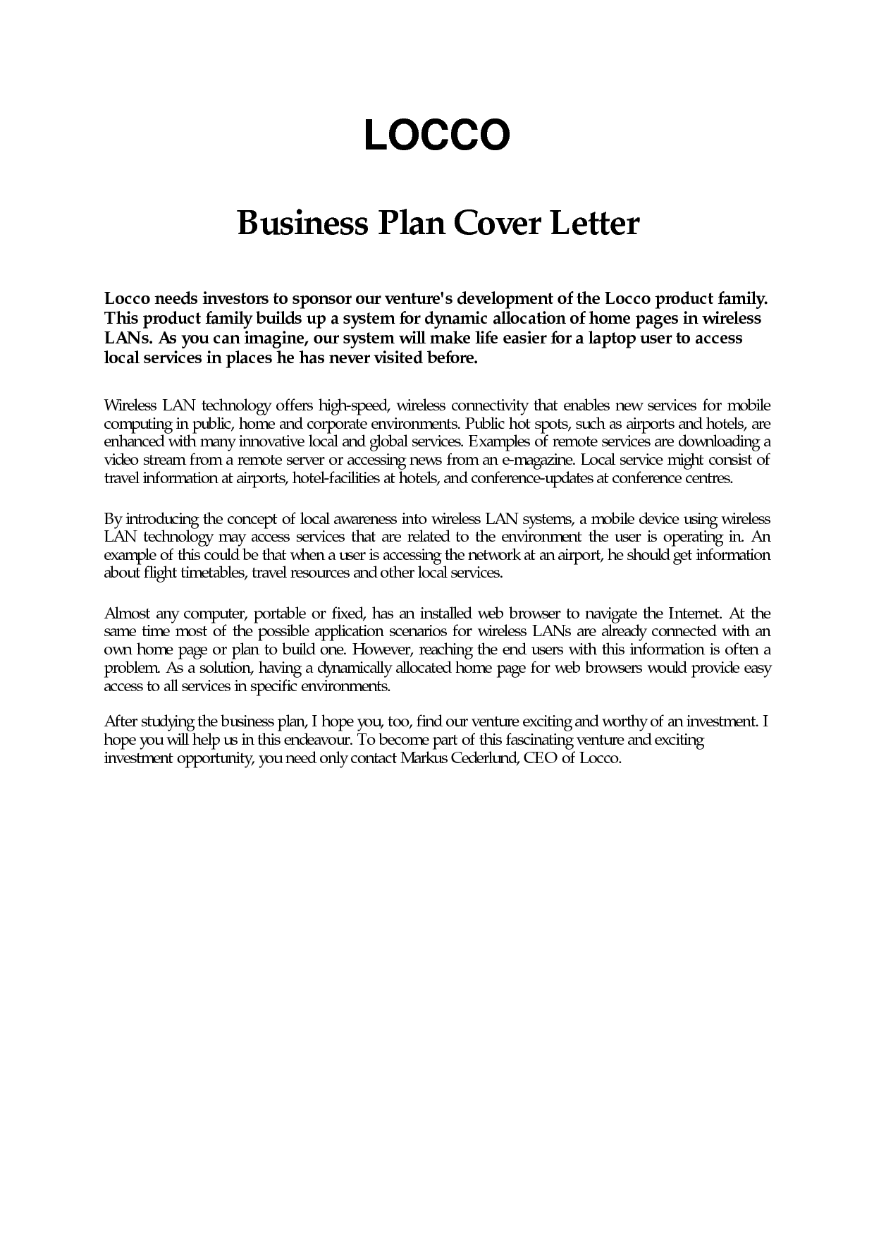 business plan cover letter sample free career center bauer home 