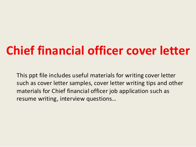 Chief financial officer cover letter