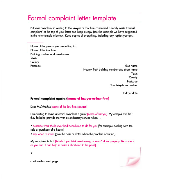 19+ Formal Complaint Letter Templates PDF, DOC | Free & Premium 