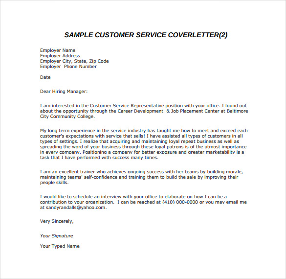 9+ Email Cover Letter Templates – Free Sample, Example, Format 