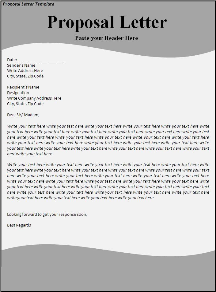 sample proposal letter template business proposal templates 