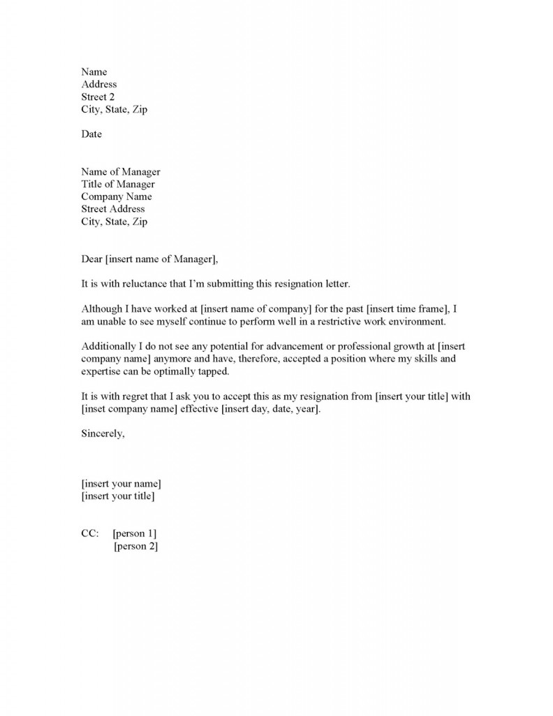 Sample Forced Resignation Letter Image collections Letter Format 