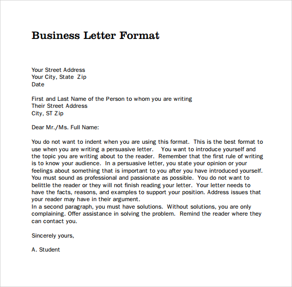 how to write a business letter sample format Boat.jeremyeaton.co