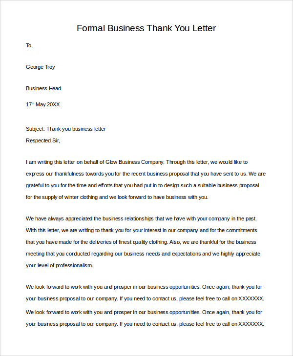 9+ Sample Formal Thank You Letter Free Sample, Example Format 