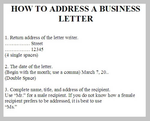 How To Address A Letter To A Business Address A Business Letter 