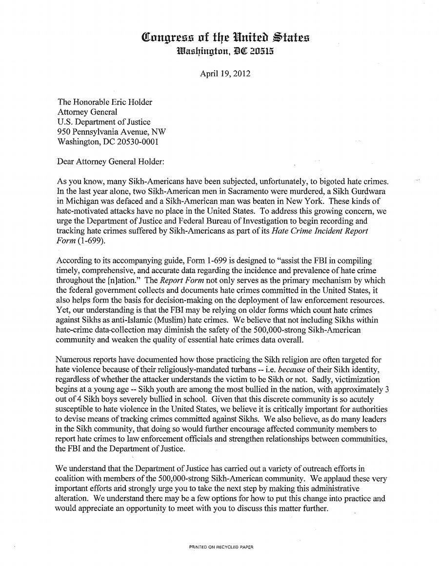 Read The Letter Congress Sent To The Attorney General Months Ago 
