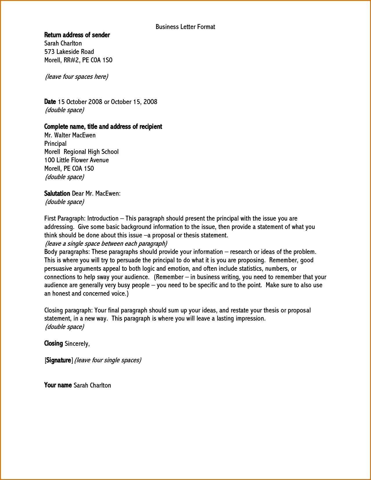 Official Letter Format To Principal New Formal Letter Format New 