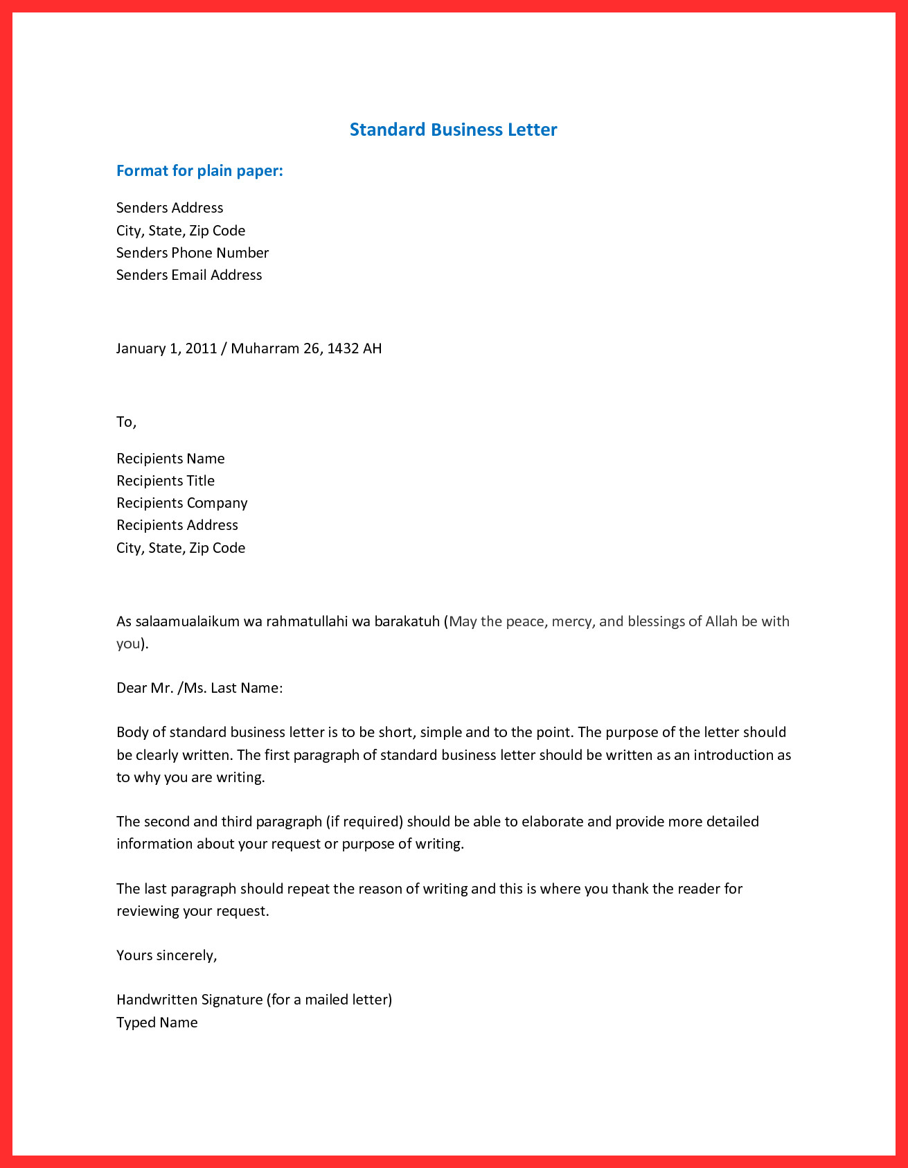 Business letter set up how end a the best sample for writing 