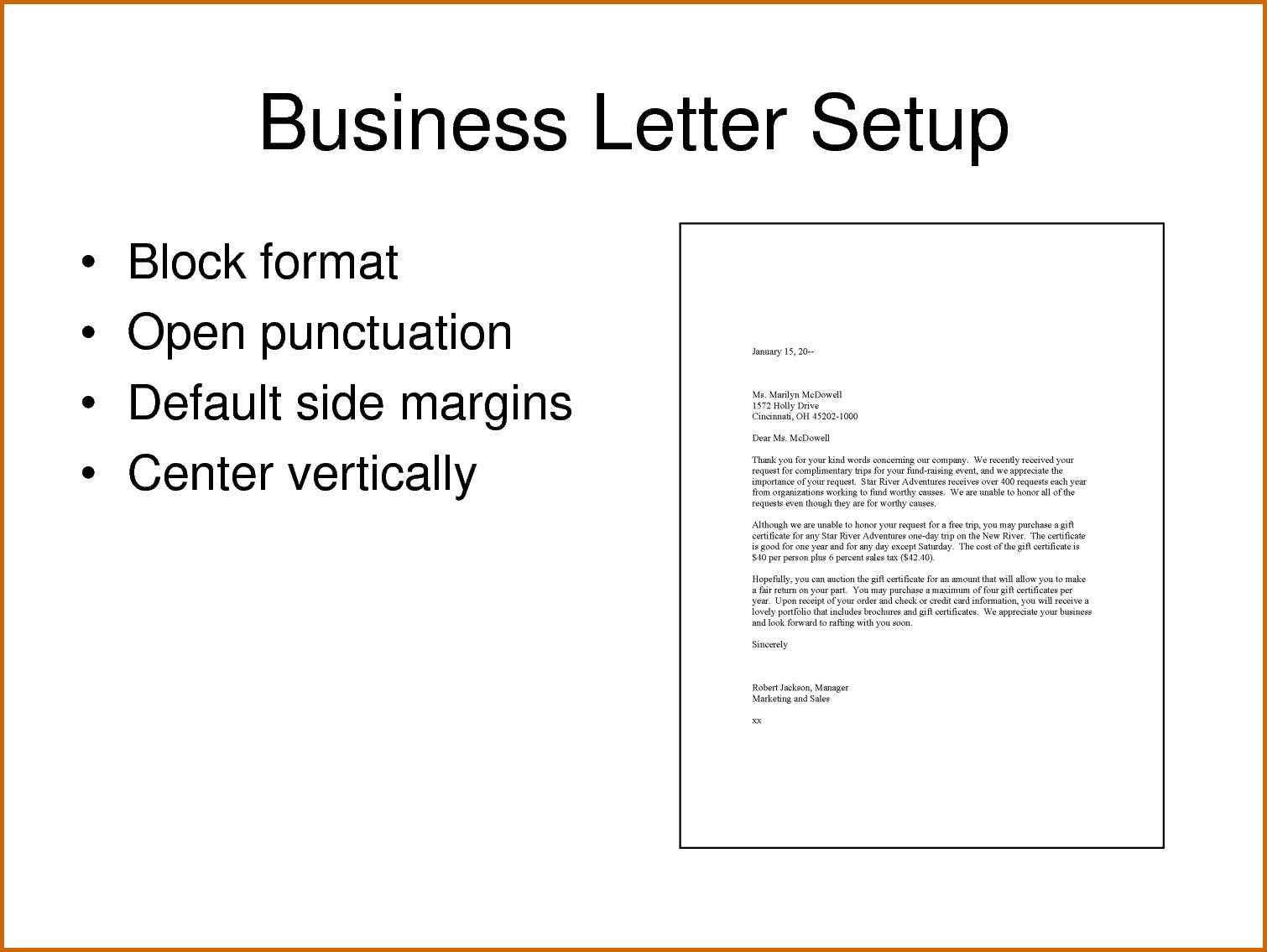 how set business letter the sample format example letterhead 