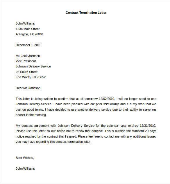termination of service letter Boat.jeremyeaton.co