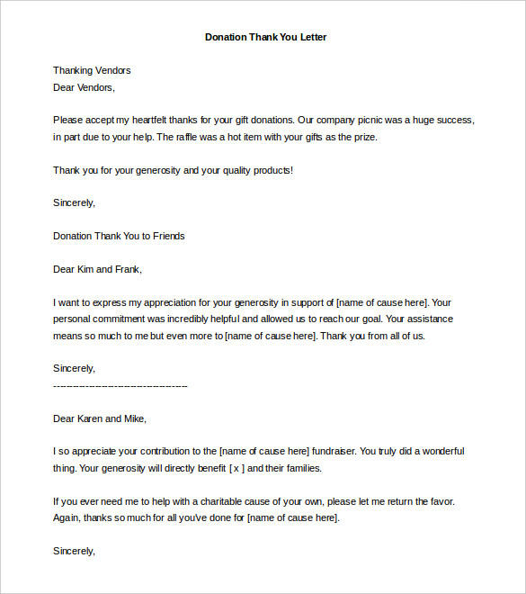 free donation letter template Romeo.landinez.co