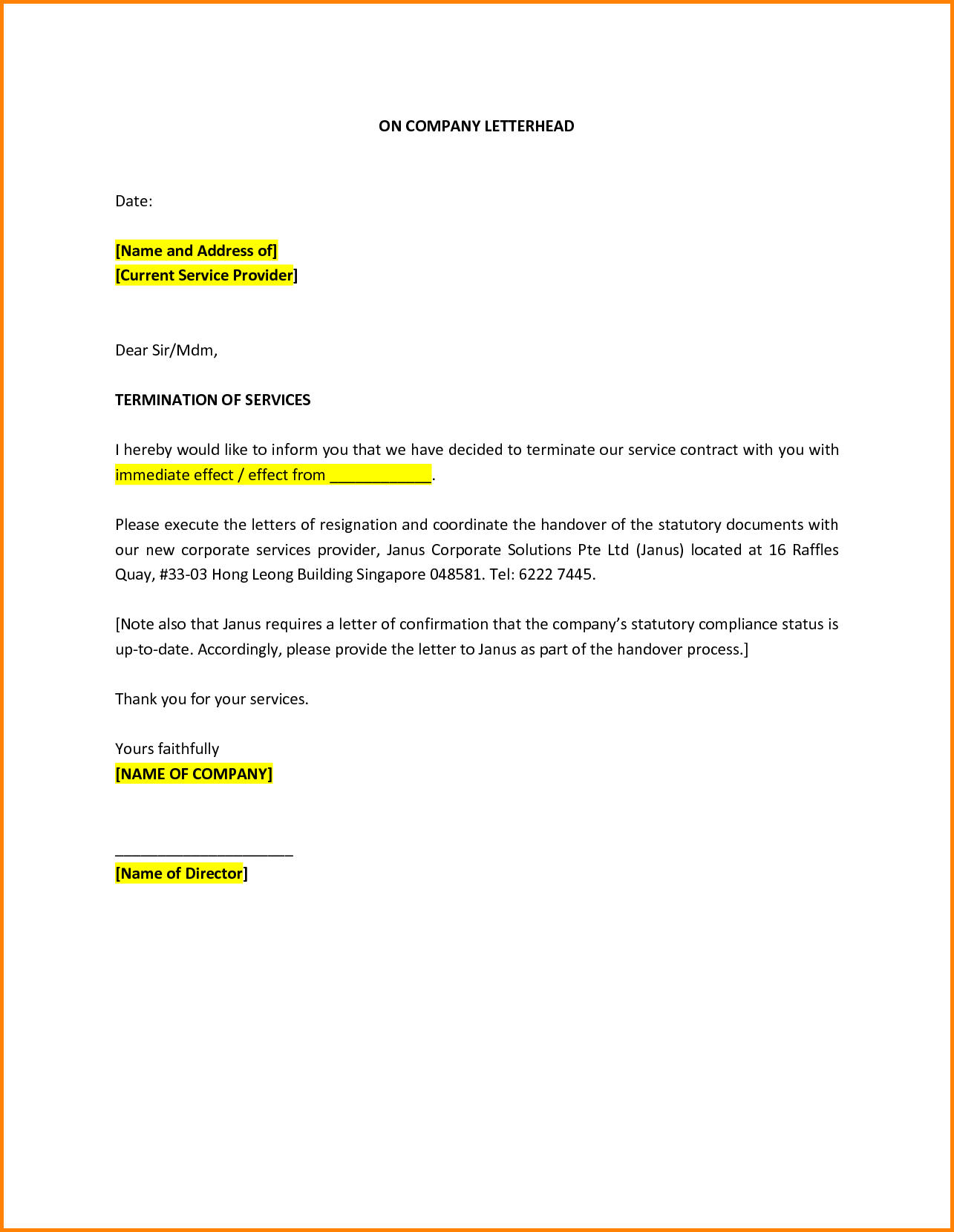 example of termination of service letter Boat.jeremyeaton.co