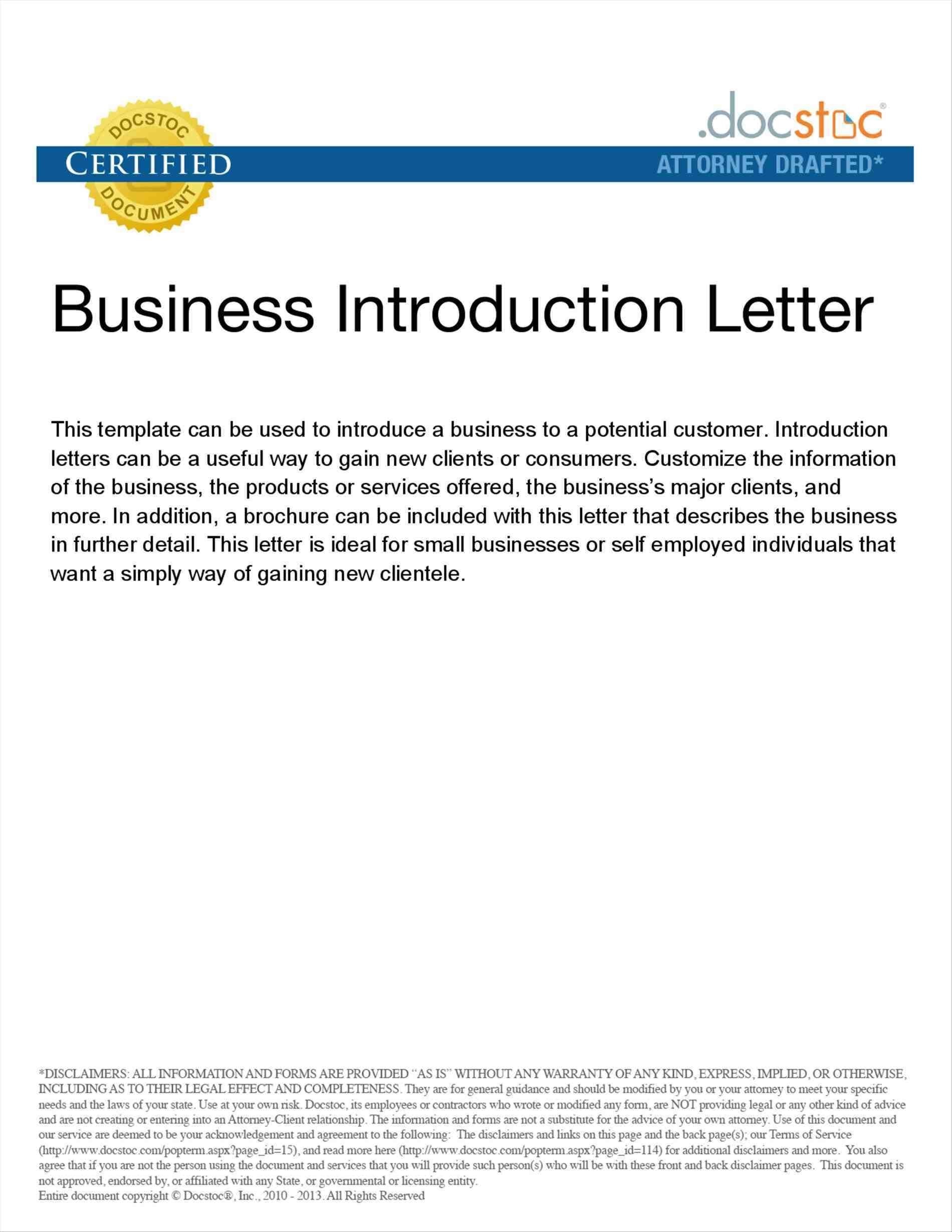 Introduction Letter Format For New Business Save Samples Business 