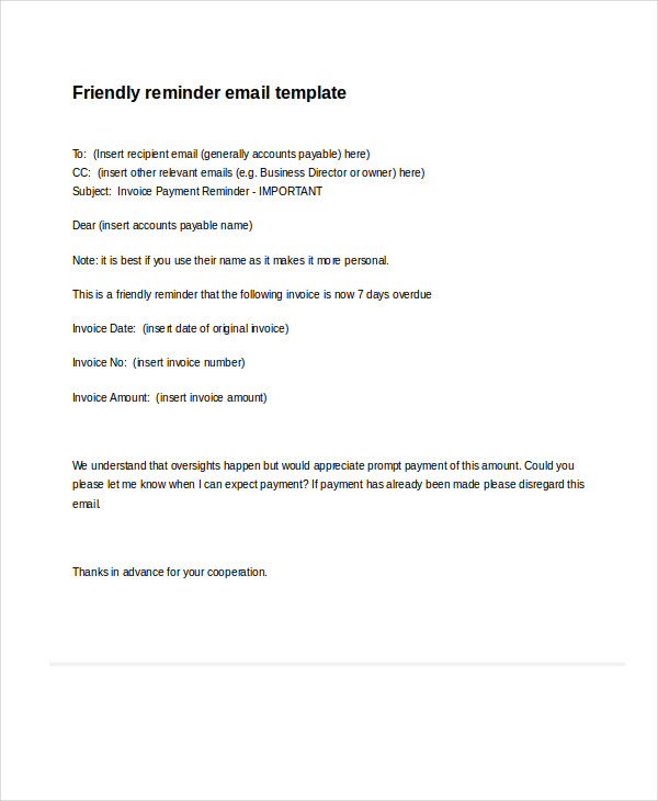 Professional email samples gentle reminder example enchanting 