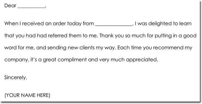Business referral thank you letters letter wording standart 