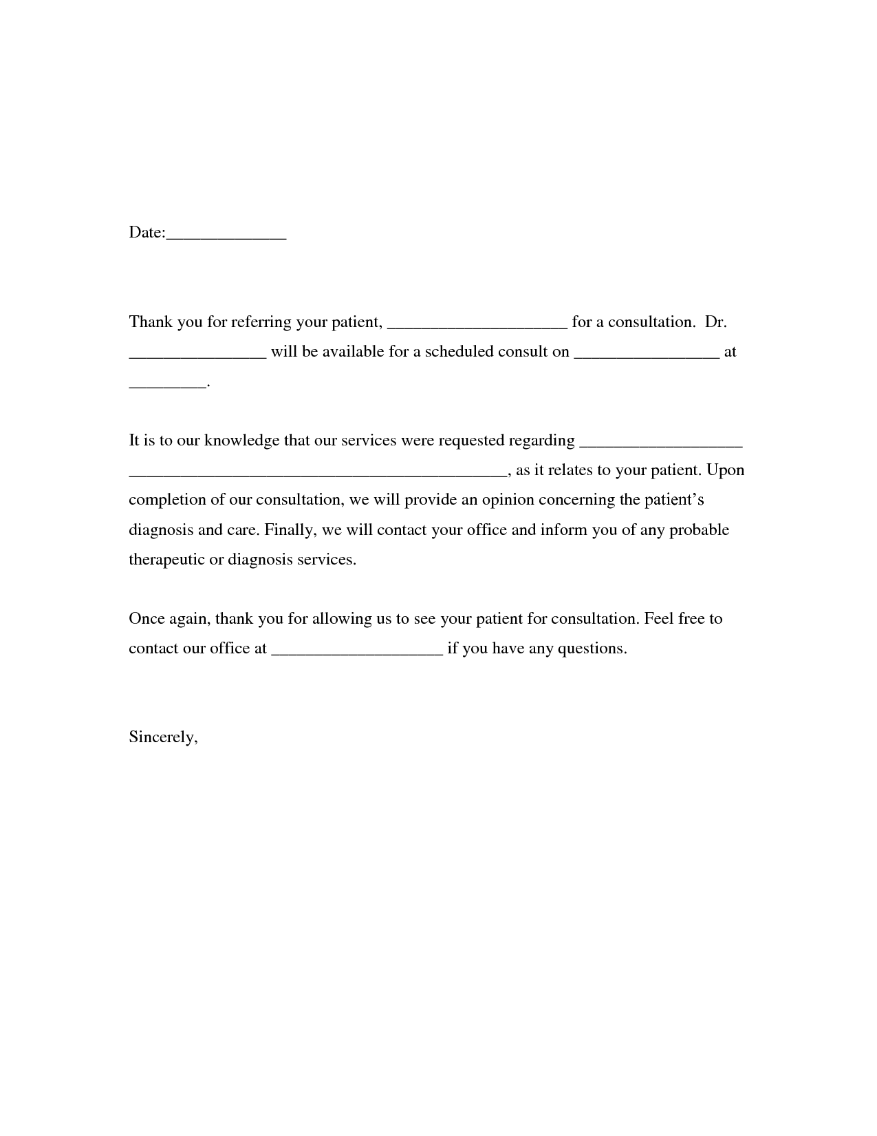 Thank You Letter For Patient Referral Images Letter Format 
