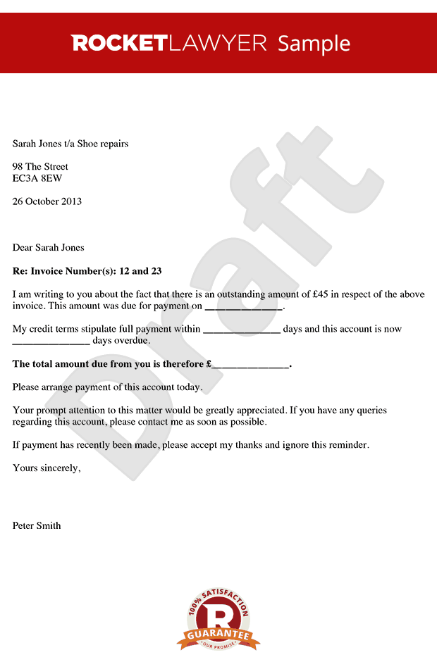 Late Payment Letter Debt Recovery Letter Overdue Payment Letter