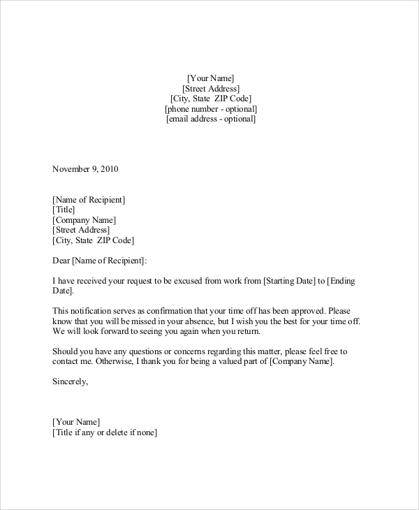 7+ Sample Vacation Request Letters – PDF, DOC, Apple Pages 