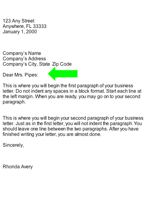 Business Letter Salutation The Best Letter Sample Business Letter 