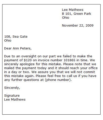 Business English writing Business Apology Letter Sample