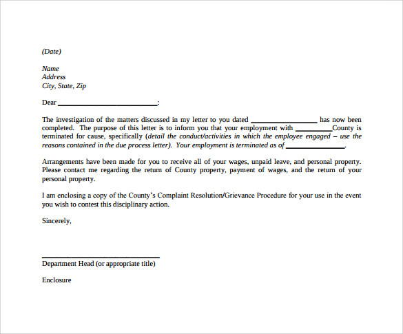 Sample Letter for Termination for Just Cause