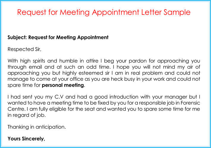 How To Write A Letter Requesting A Meeting Gallery Letter Format 