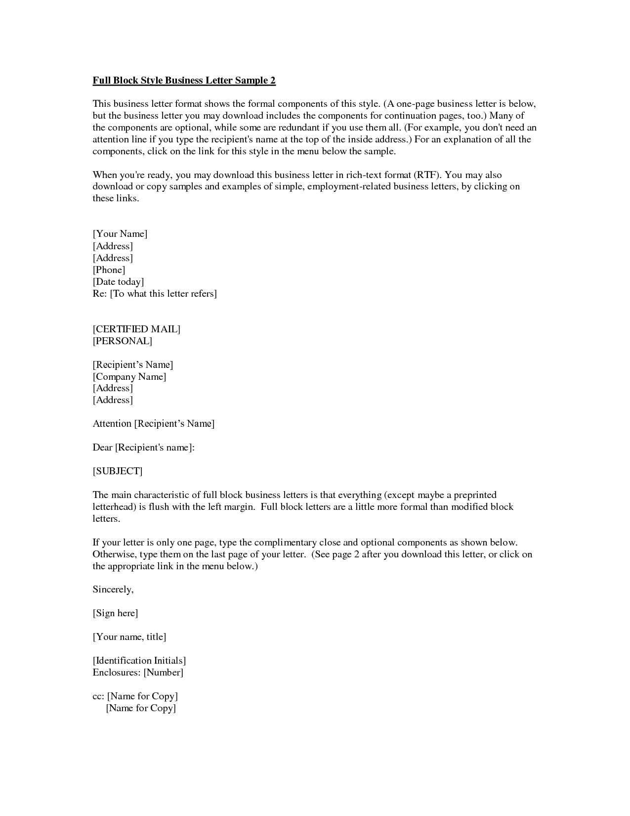Business Letter Format With Cc And Enclosures Resume Pics And 