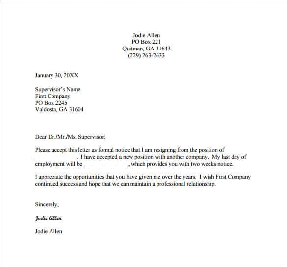 28+ Simple Resignation Letter Templates PDF, DOC | Free 