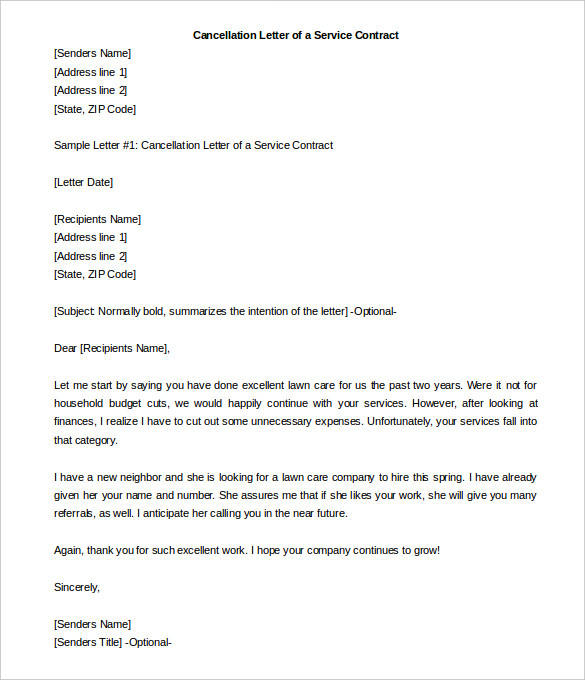 contract termination letter sample Boat.jeremyeaton.co