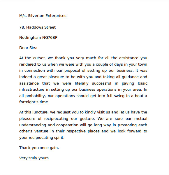 Best solutions Of Thank You Letter for Client Business Sample 